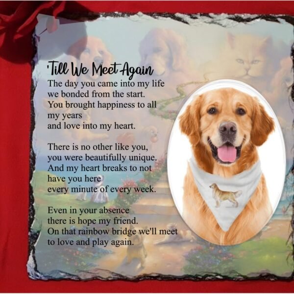 Pet Memorial Photo Slate - the Rainbow Bridge