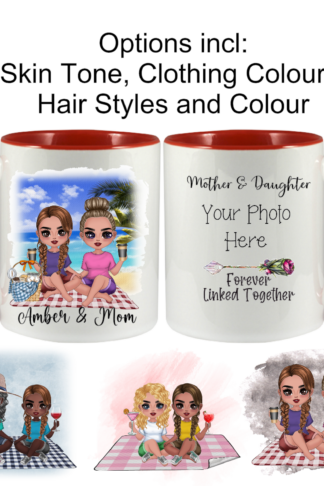 Mother and Daughter Forever Linked Together - Custom Ceramic Mug