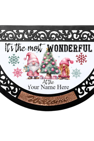 Front Door Mat- Gnome Family - It's the Most Wonderful Time of the Year