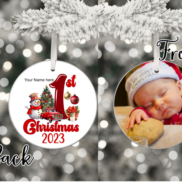 Baby's first christmas 2 2023 round Baby's First Christmas