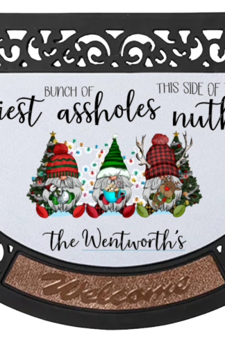 Christmas Front Door Mat - Jolliest Bunch of Assholes This