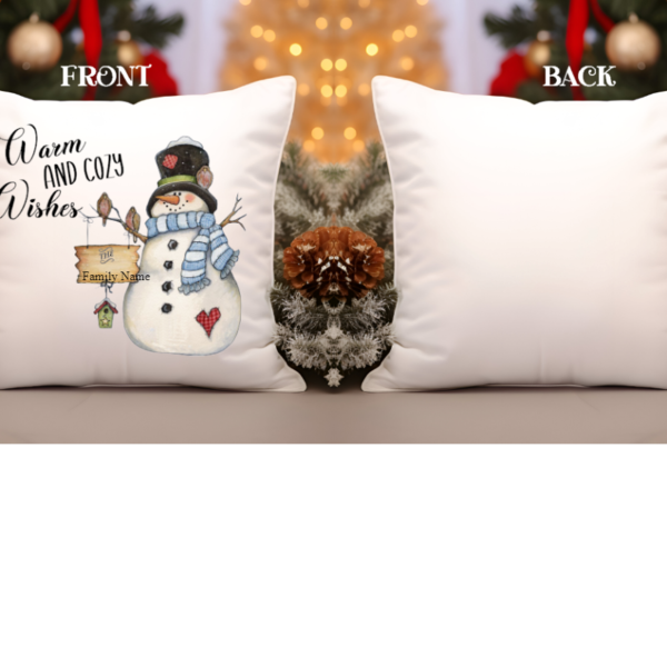 Warmest Wishes Snowman Throw Pillow