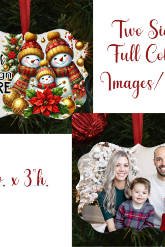"Double-sided Christmas ornament with a vibrant, personalized Bernelex design. Sublimated for bright, lasting color; ideal for holiday decor or as a unique gift."