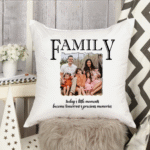 14x14 Throw Pillow With FAMILY and Pictures