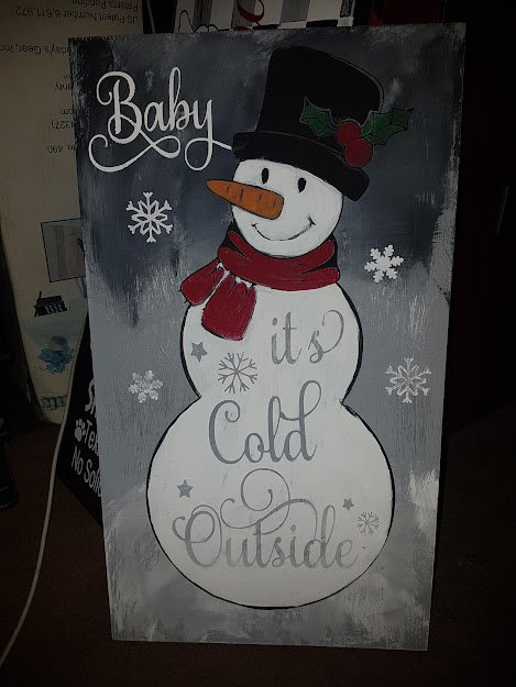 Baby It’s Cold Outside Wood Sign | Handpainted Solid Pine | Rustic Farmhouse Winter Décor | Handmade Christmas Gift