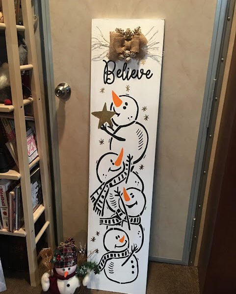Believe Snowman Sign With Bow Believe Snowmen Hand Painted Christmas Wood Signs for all of your  Christmas decorations, holiday decor, winter wall decorations. (Copy) (Copy)