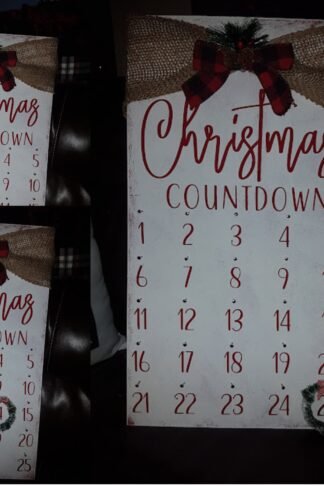 Hand Painted December Christmas Wood Advent Calendar - Christmas Interior and Exterior Decor