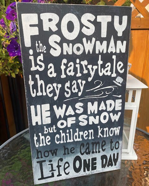 Frosty The Snowman Wood Sign Frosty The Snowman Hand Painted Christmas Wood Signs for all of your  Christmas decorations, holiday decor, winter wall decorations.