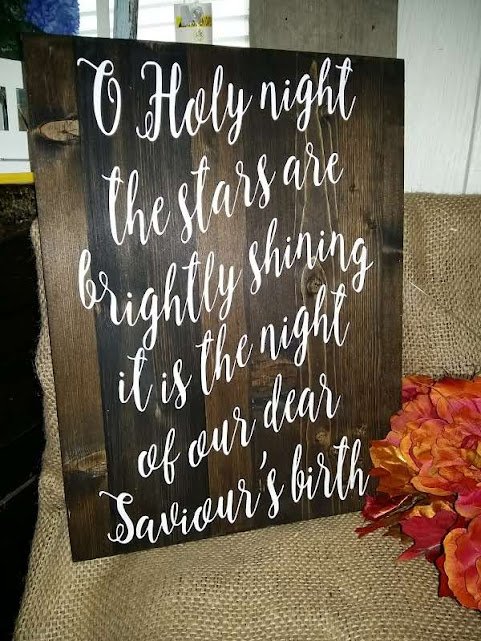 Oh Holy Night Christmas Sign | Handpainted Solid Pine Wood | Rustic Farmhouse Holiday Décor | Faith-Based Christmas Gift Handpainted solid pine wood Christmas sign featuring the phrase “Oh Holy Night” in elegant, rustic lettering.
