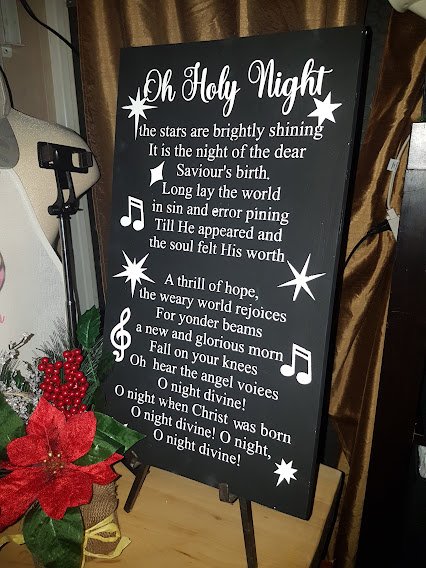 Oh Holy Night Christmas Sign | Handpainted Solid Pine Wood | Rustic Farmhouse Holiday Décor | Faith-Based Christmas Gift Handpainted solid pine wood Christmas sign featuring the phrase “Oh Holy Night” in elegant, rustic lettering.