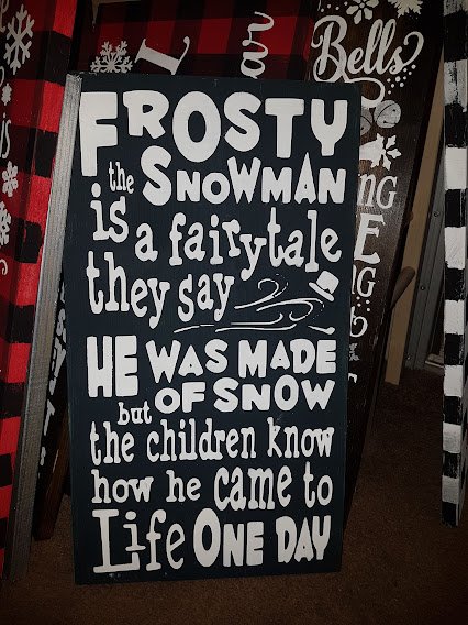 Frosty The Snowman Wood Sign Frosty The Snowman Hand Painted Christmas Wood Signs for all of your  Christmas decorations, holiday decor, winter wall decorations.