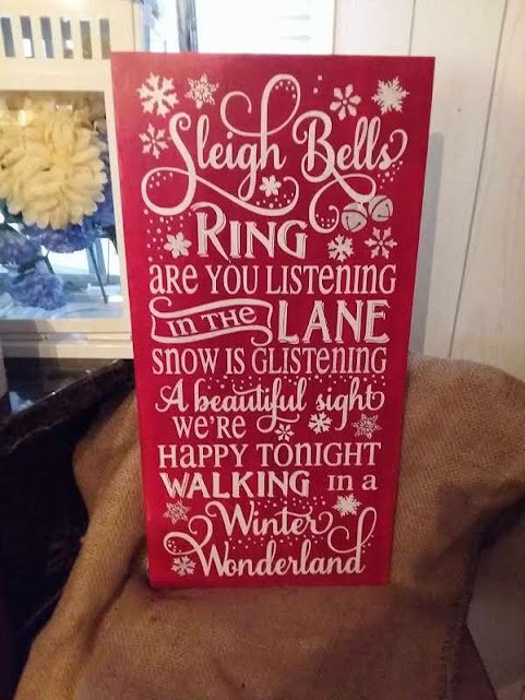 With Silver Bells Christmas Sign | Handpainted Solid Pine Wood Sign | Rustic Farmhouse Holiday Décor | Handmade Christmas Gift Handpainted solid pine wood Christmas sign featuring the phrase “With Silver Bells” in festive rustic lettering.