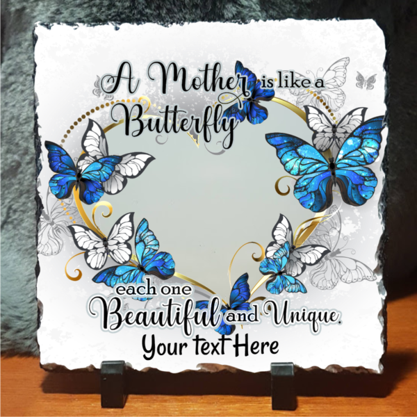 Personalized Mother photo slate butterfly design custom memorial gift for mom