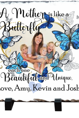 Personalized Mother photo slate butterfly design custom memorial gift for mom